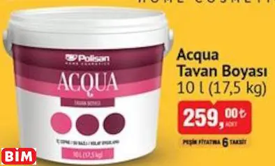 POLİSAN ACQUA TAVAN BOYASI 10 L (17,5 KG) POLİSAN ACQUA TAVAN BOYASI 10 L (17,5 KG)